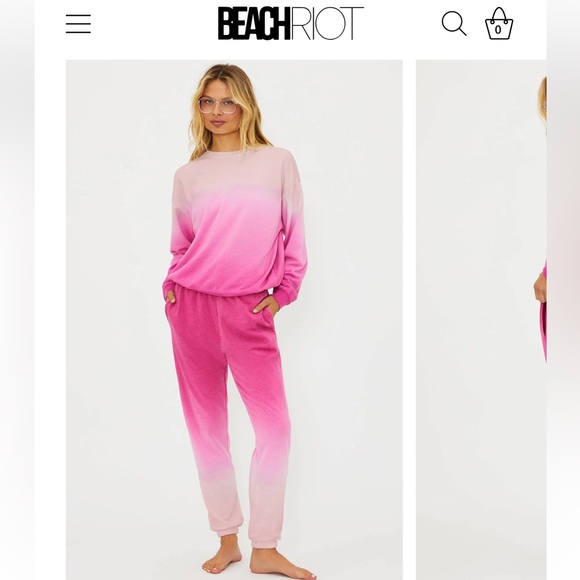 Beach Riot Pants - Beach Riot Pink Ombre Isabella sweatpant EUC size Medium
